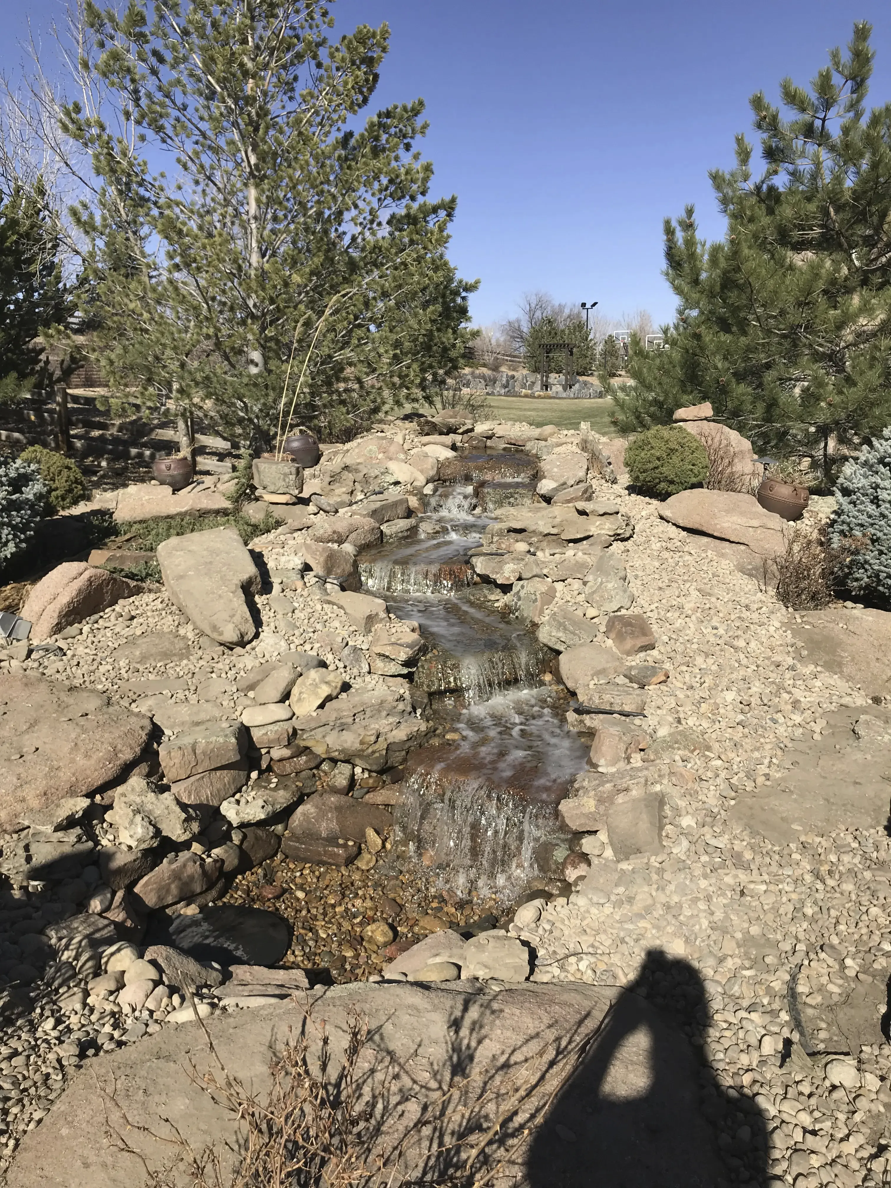 disappearing stream in rock bed